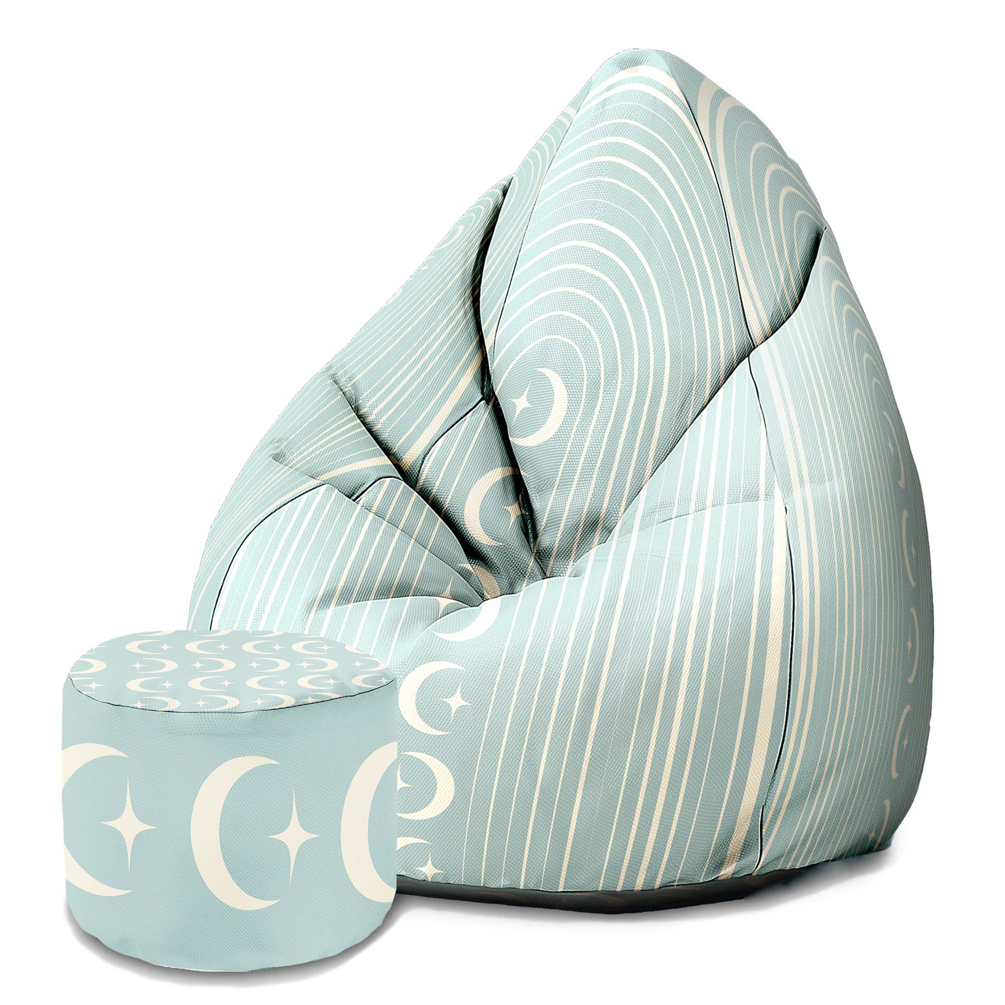 Round Footstool Pouf Scandinavian Moons