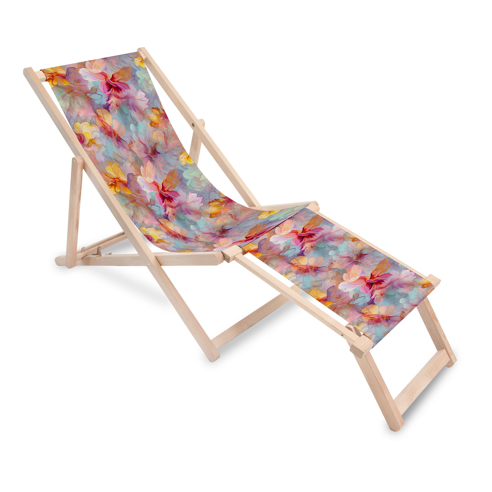 Wooden Deck Chair with Footrest Scent of Nature