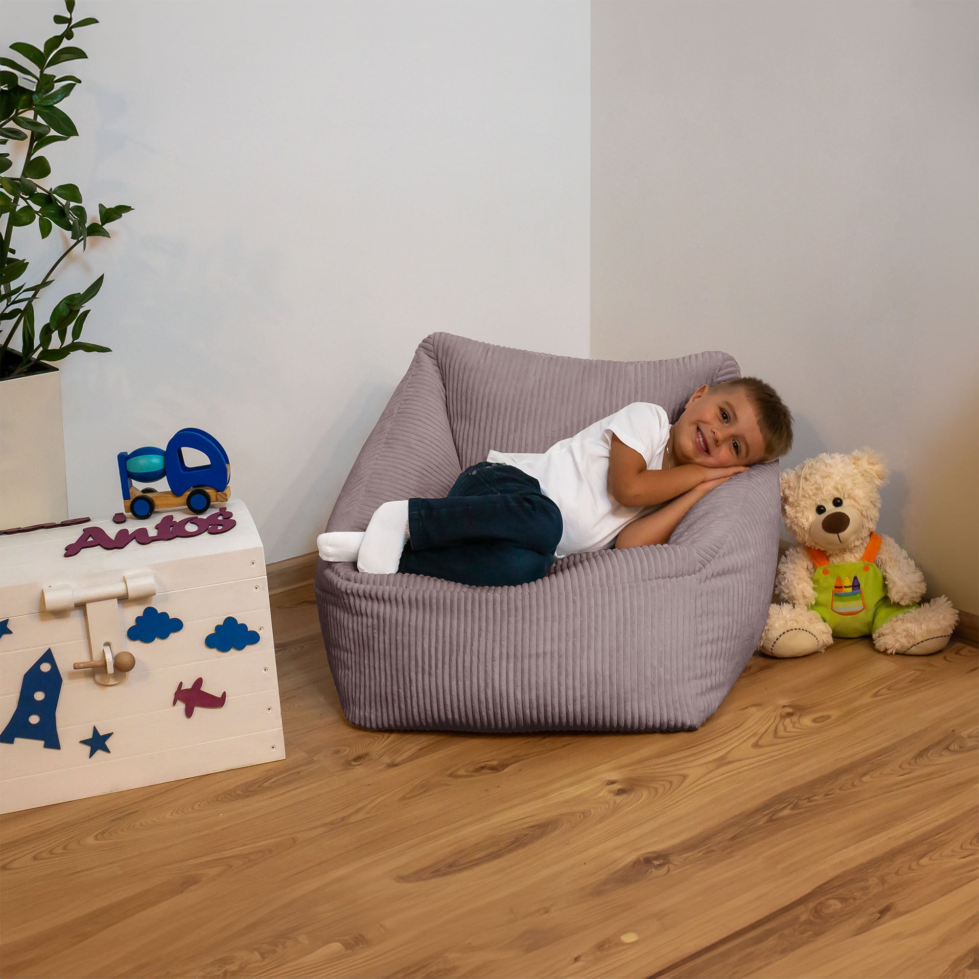 Children's Armchair Silver Pink