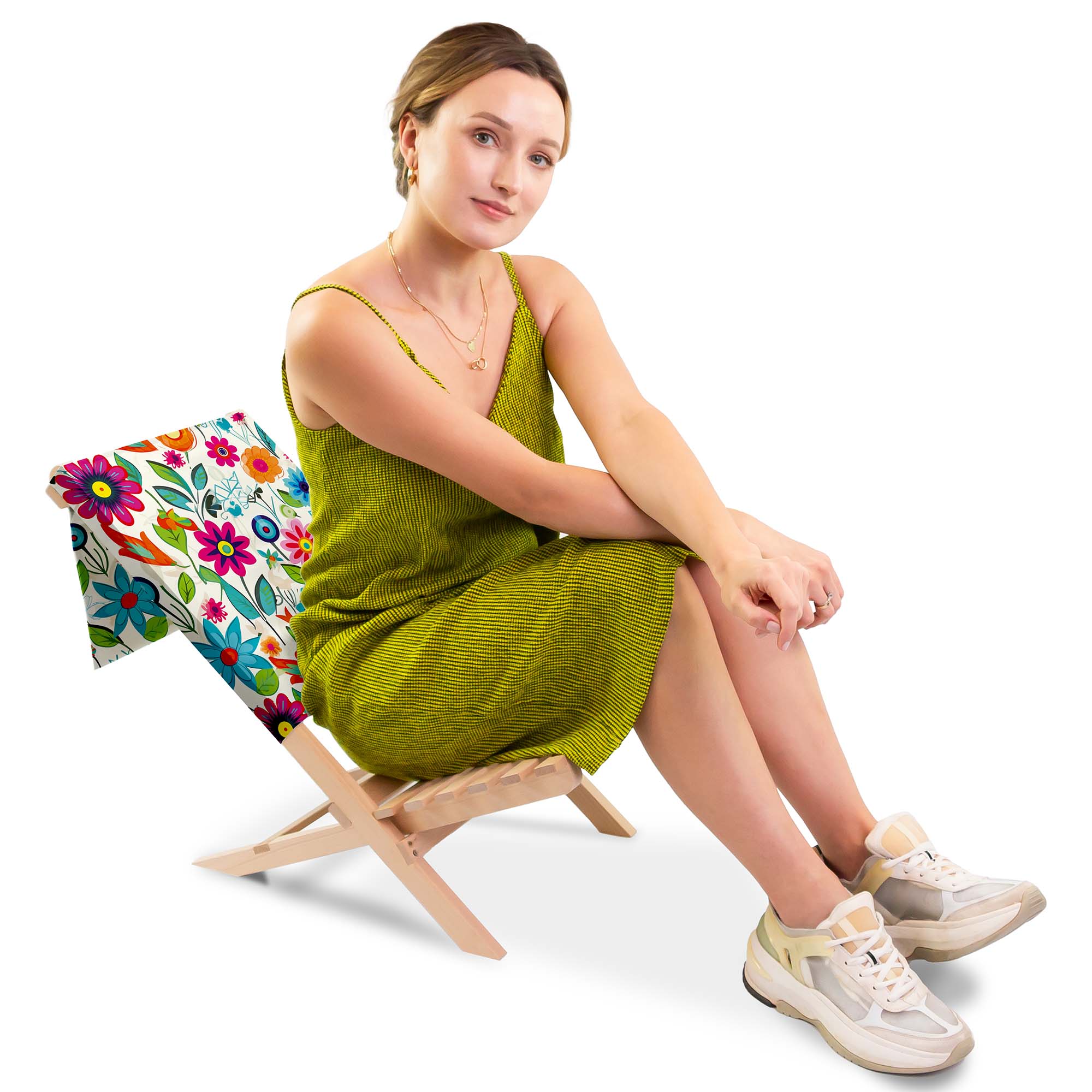 Folding Beach Chair Small Spring Flowers