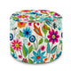 Runder Hocker Fußhocker Kleine Frühlingsblumen-Velvet