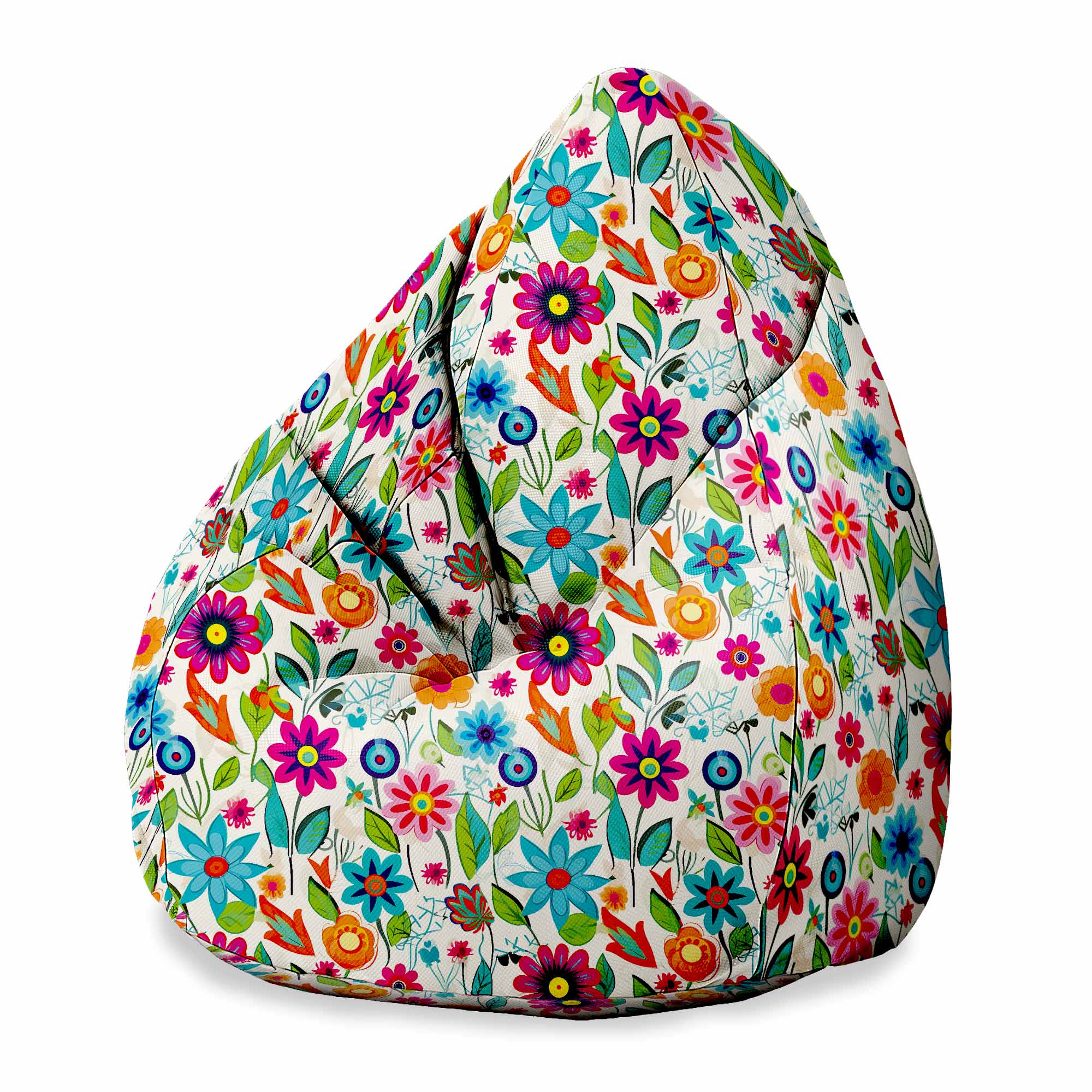 Puf Pearshape Small Spring Flowers-M-Velvet