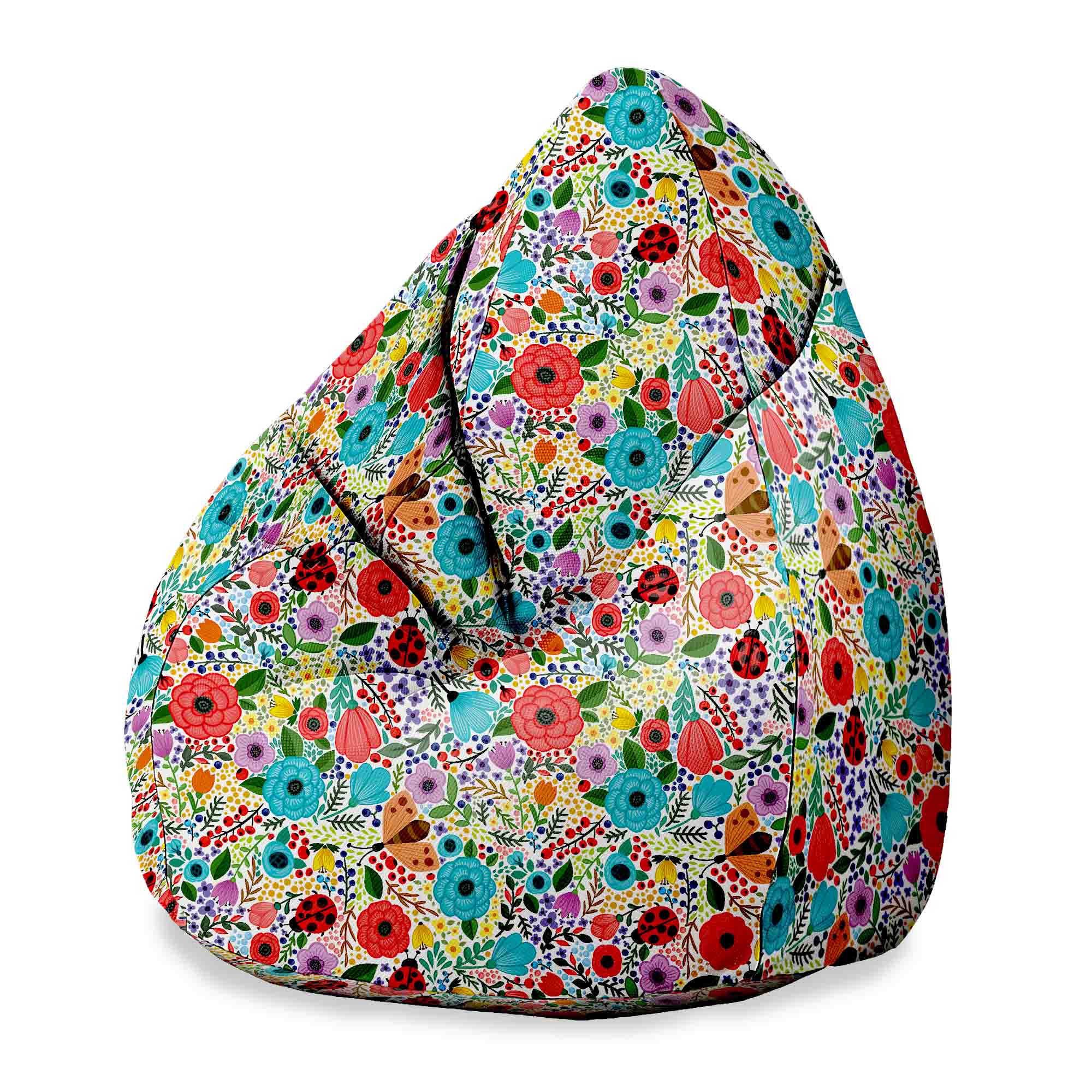 Pearshape Pouf Spring Flowers-M-Oxford