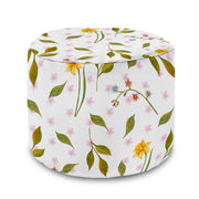 Round Pouf Footstool Spring Pattern