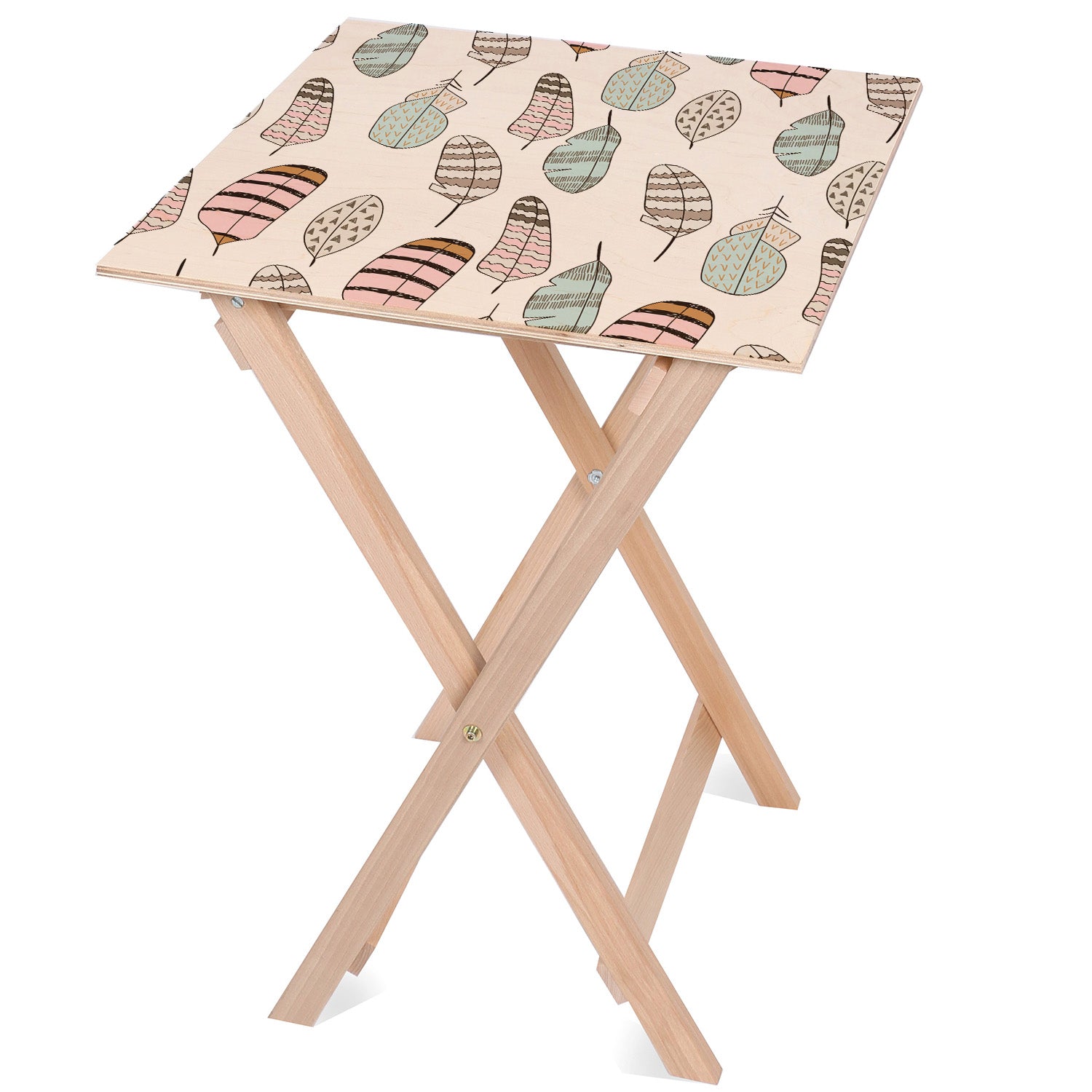 Wooden Table Fairy Tale Feathers-50x50 CM