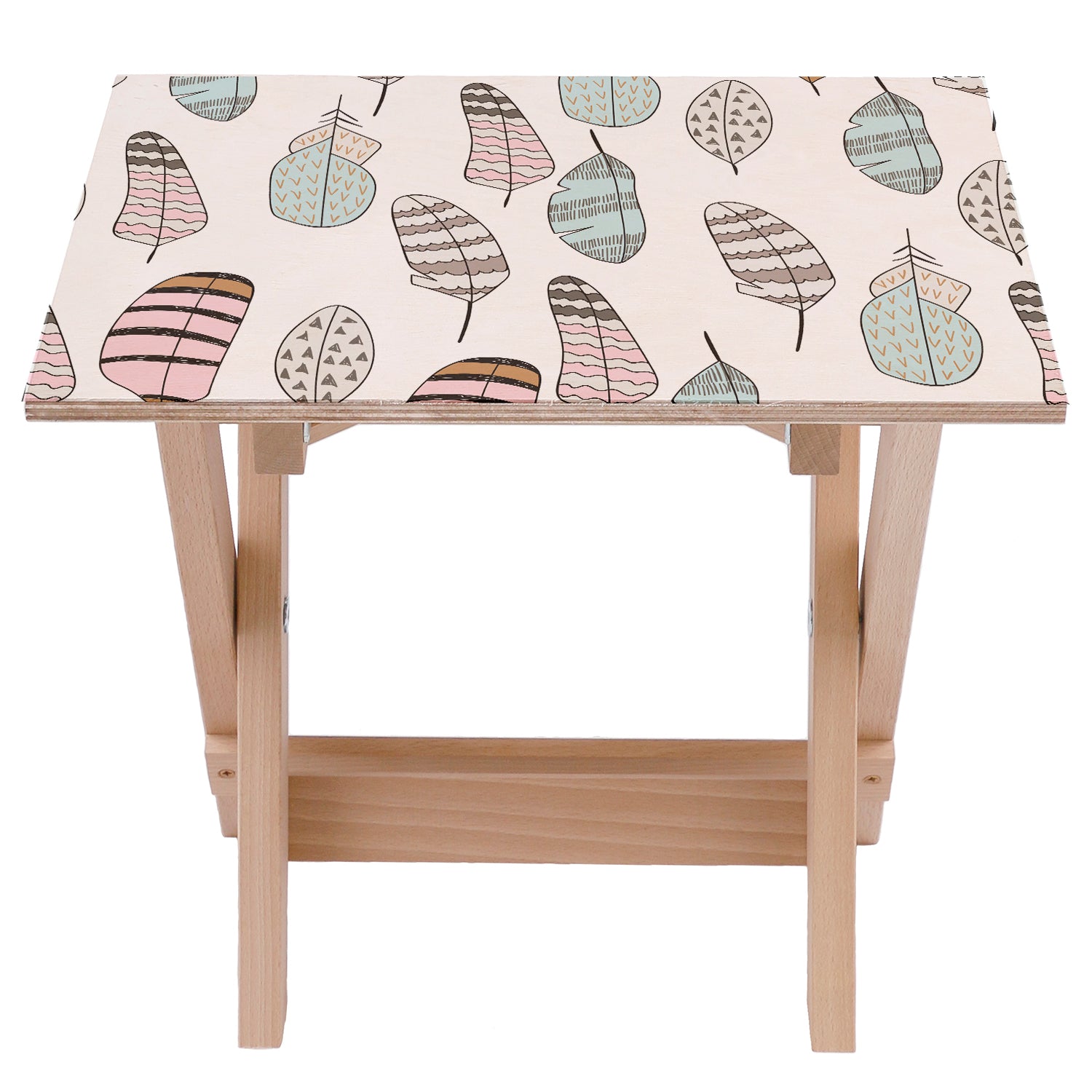 Wooden Table Fairy Tale Feathers-50x50 CM