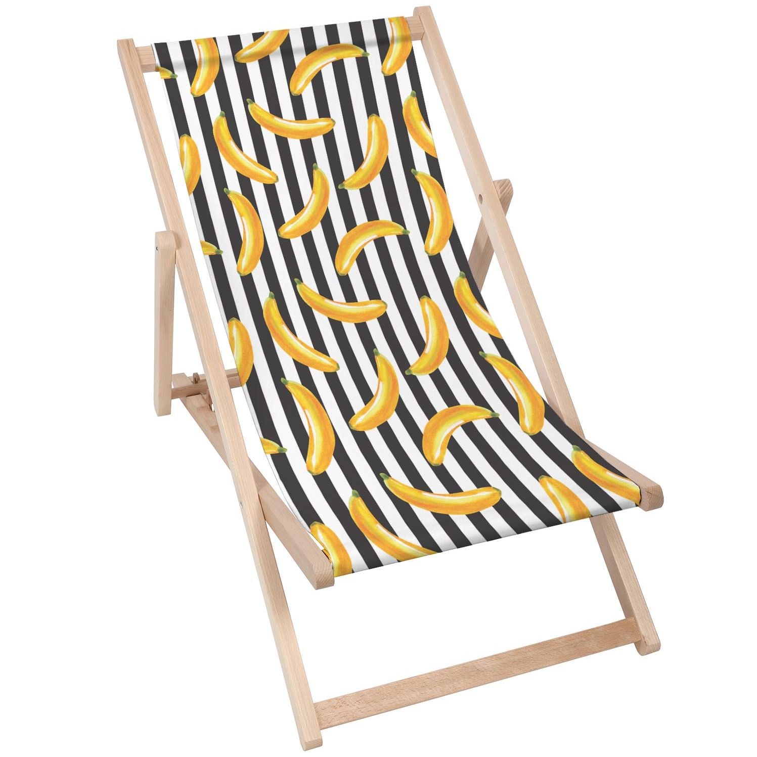 Wooden Table Banana Stripes-50x50 CM