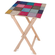 Drevený stolík Colored Check-50x50 CM