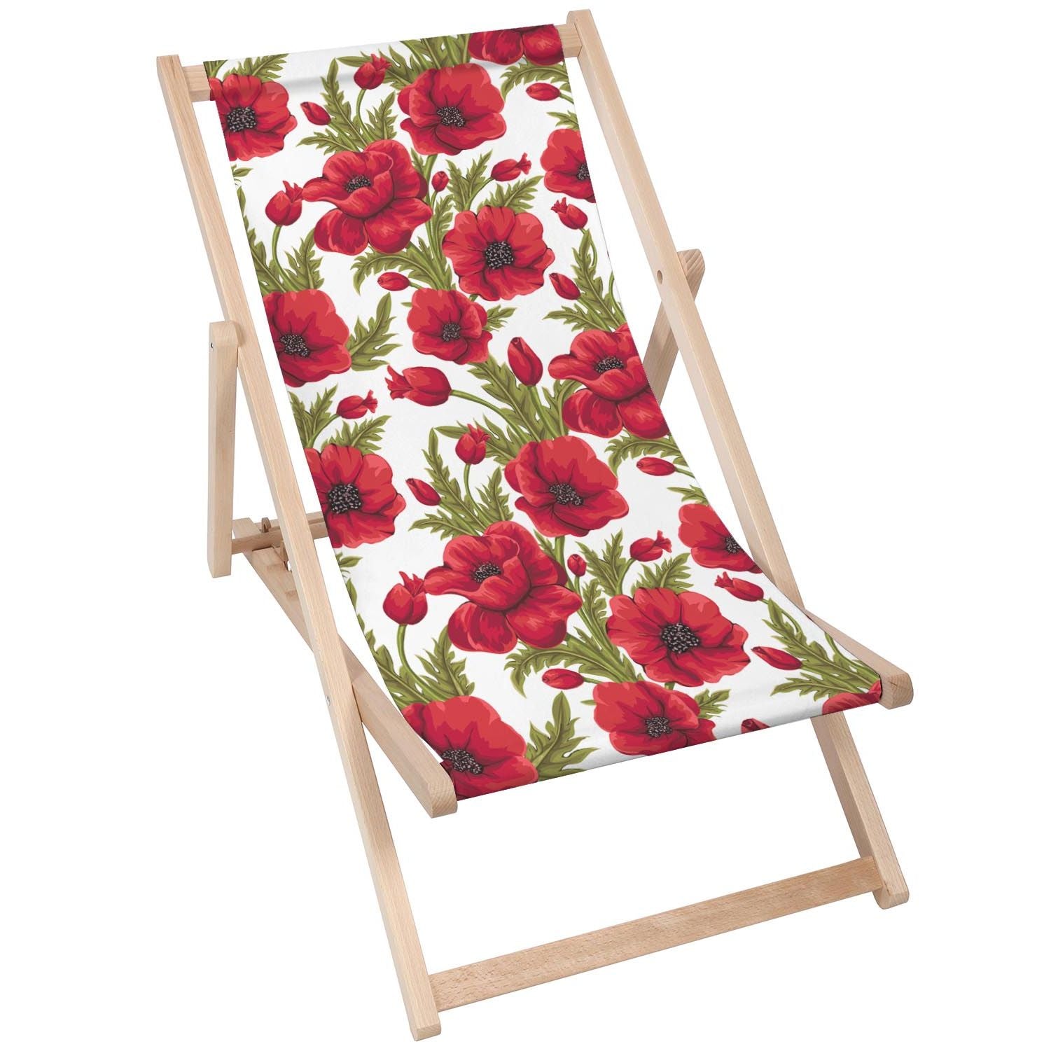 Holztisch Rote Mohnblumen-50x50 CM