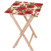 Holztisch Rote Mohnblumen-50x50 CM