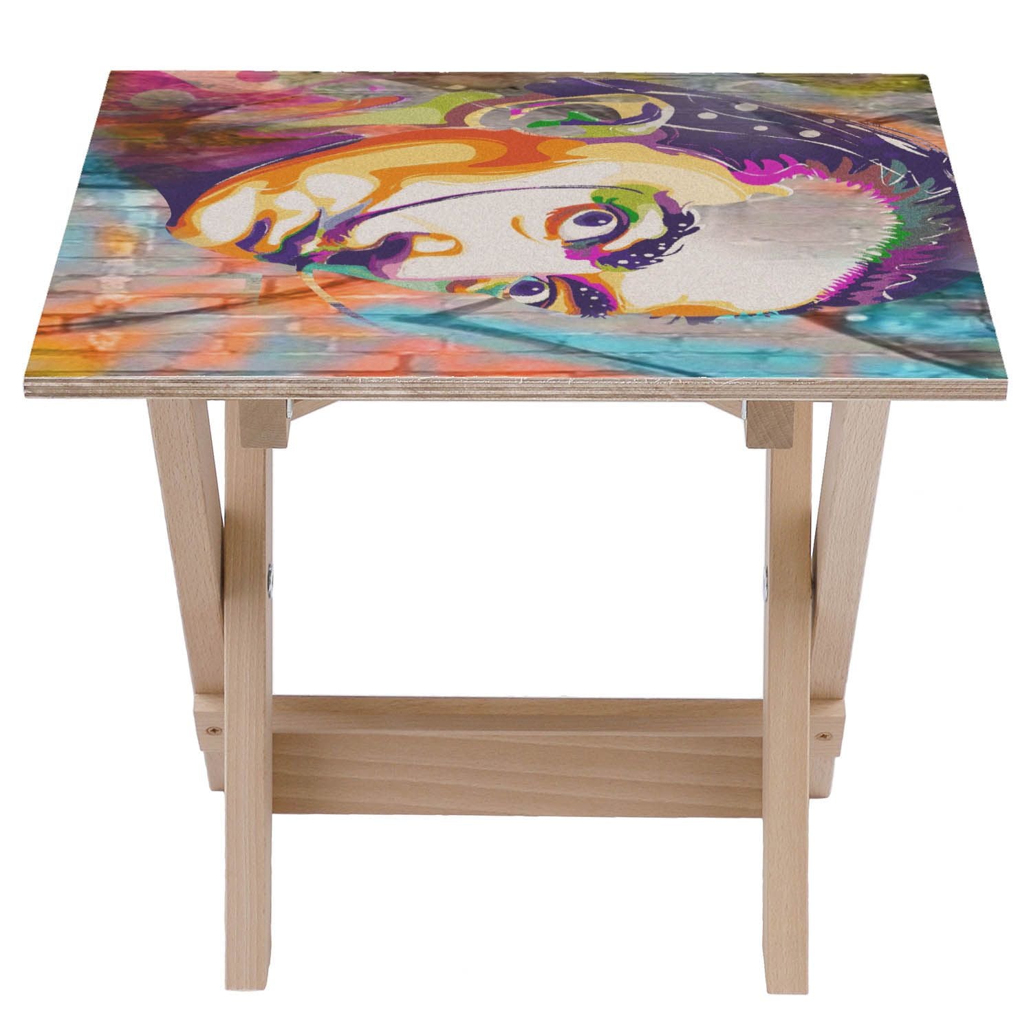 Stolik drewniany Dali Colourful-50x50 CM