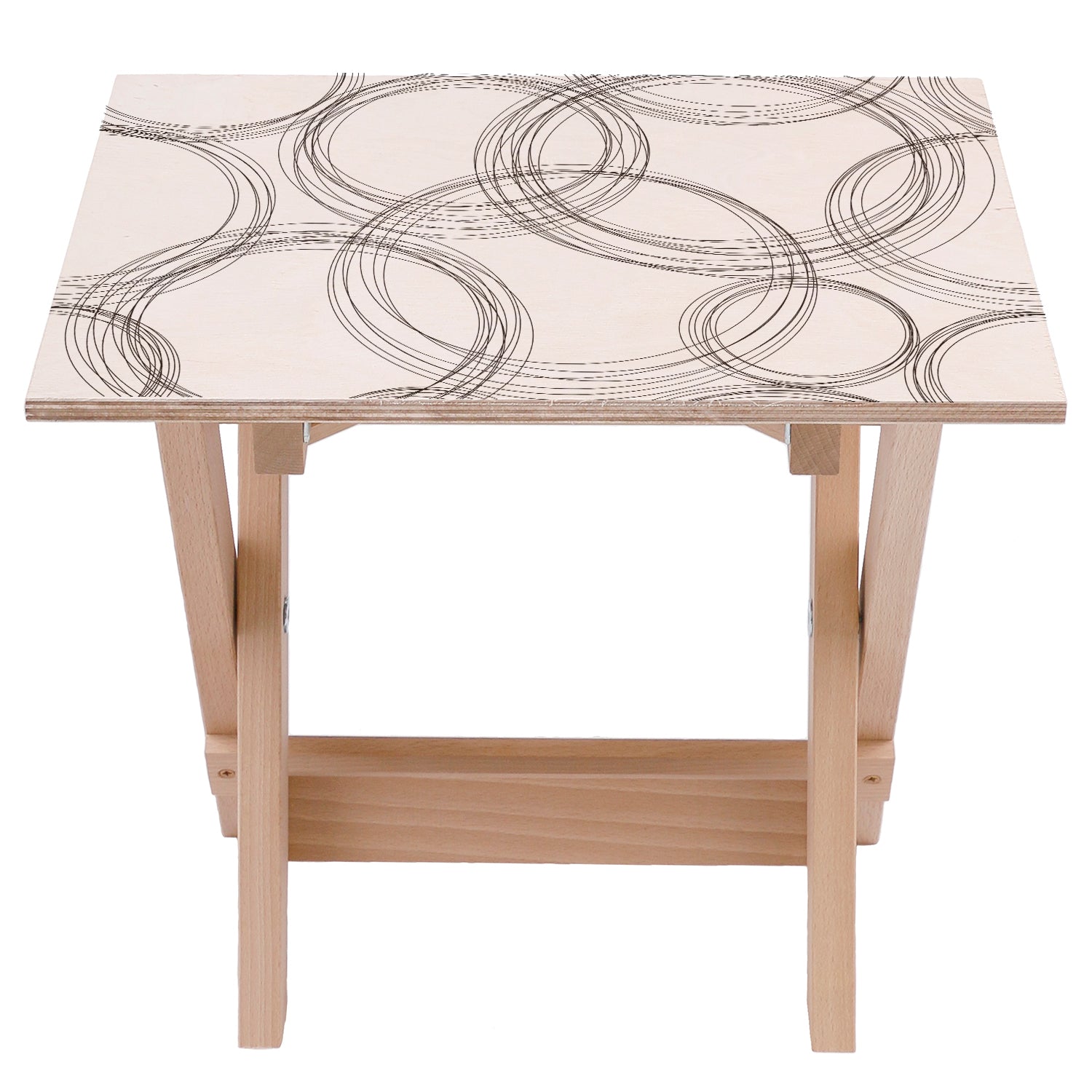 Stolik drewniany Large wheels-50x50 CM