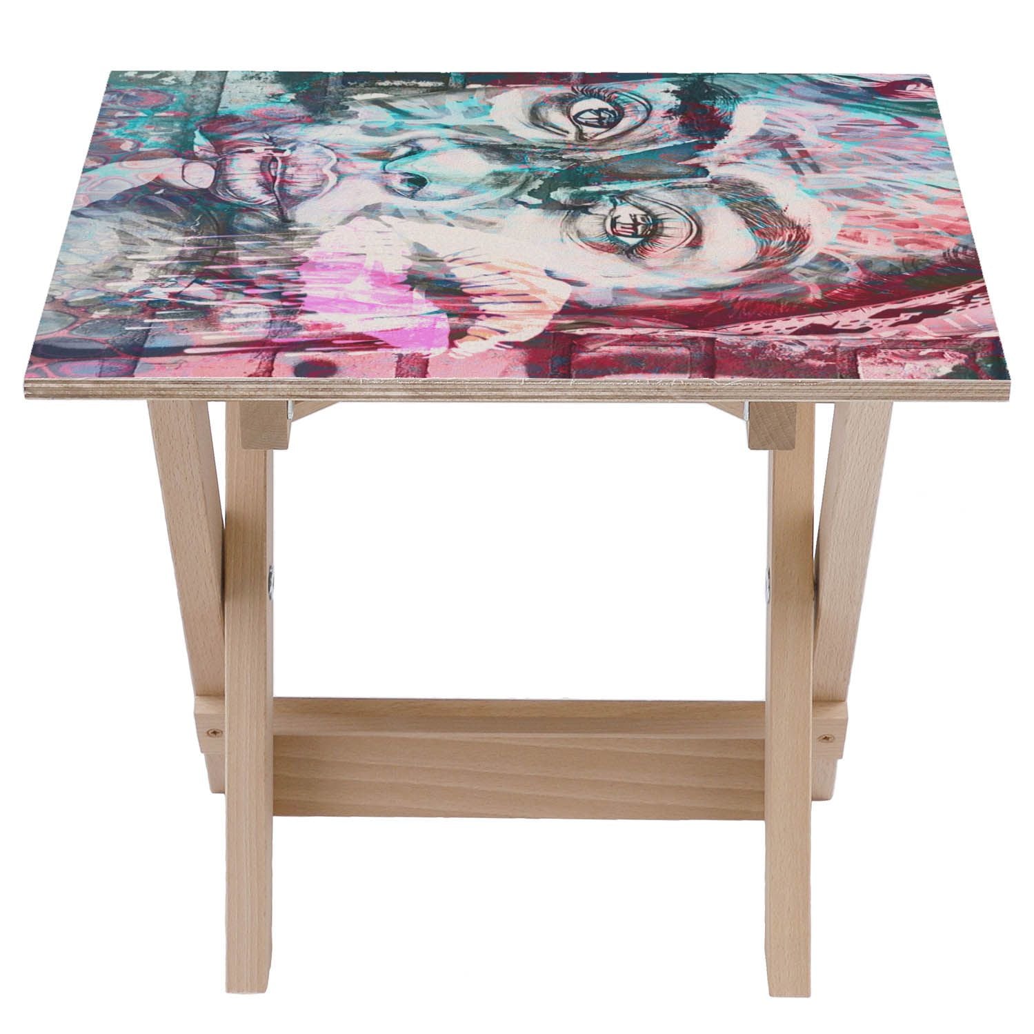 Expressive Gaze Wooden Table-30x40 CM