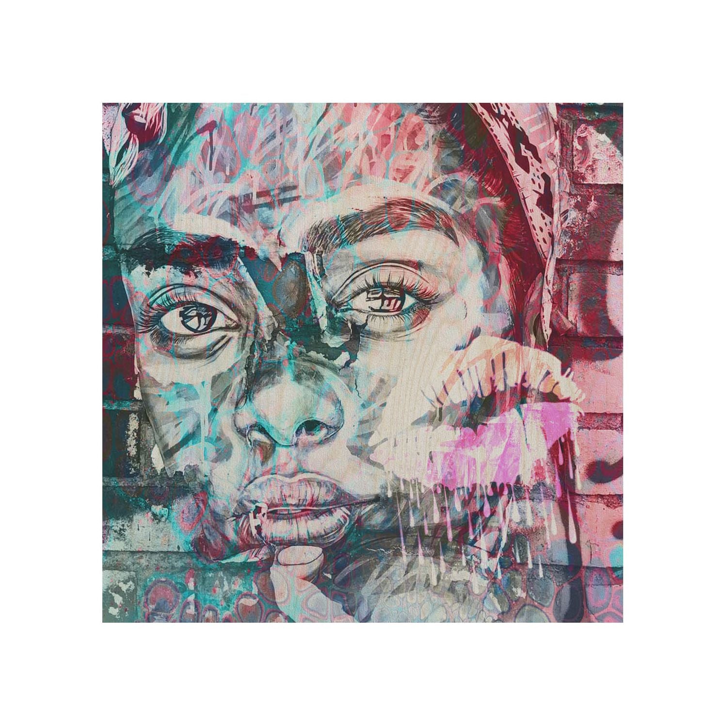 Stolik drewniany Expressive Gaze-50x50 CM