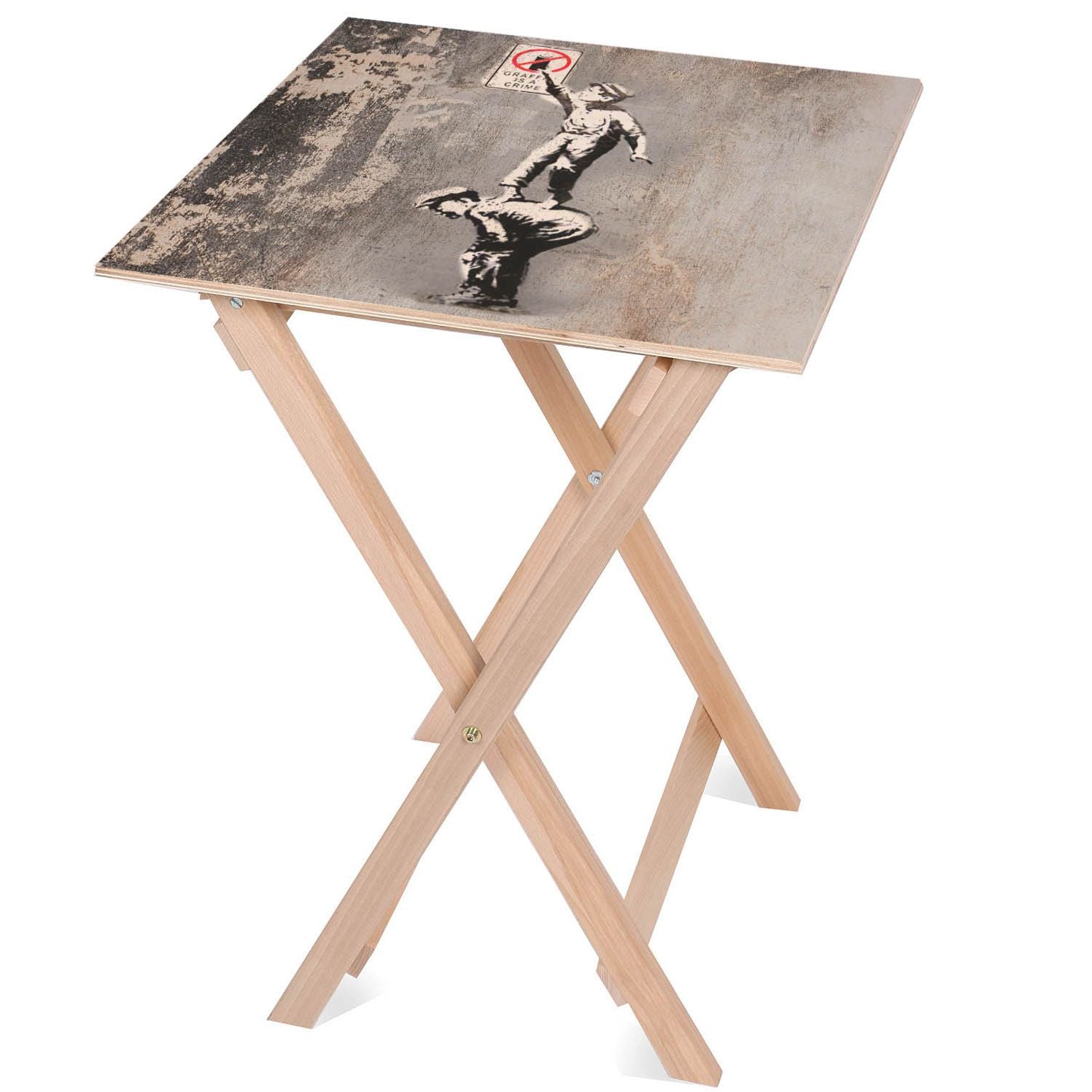 Graffiti Is A Crime Wooden Table