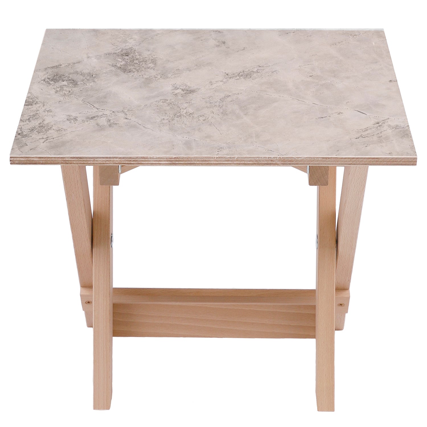 Stolik drewniany Gray Marble-50x50 CM