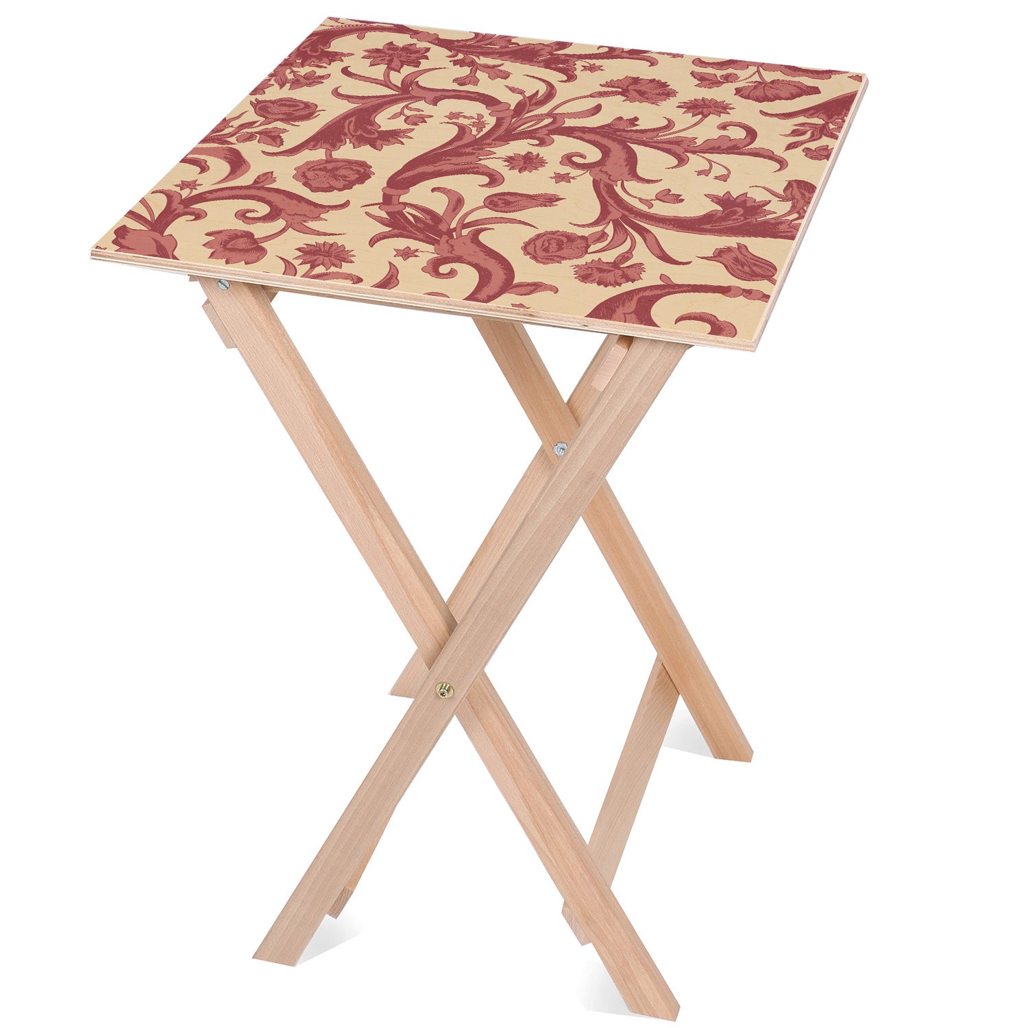 Wooden Table Monochrome Flowers-50x50 CM