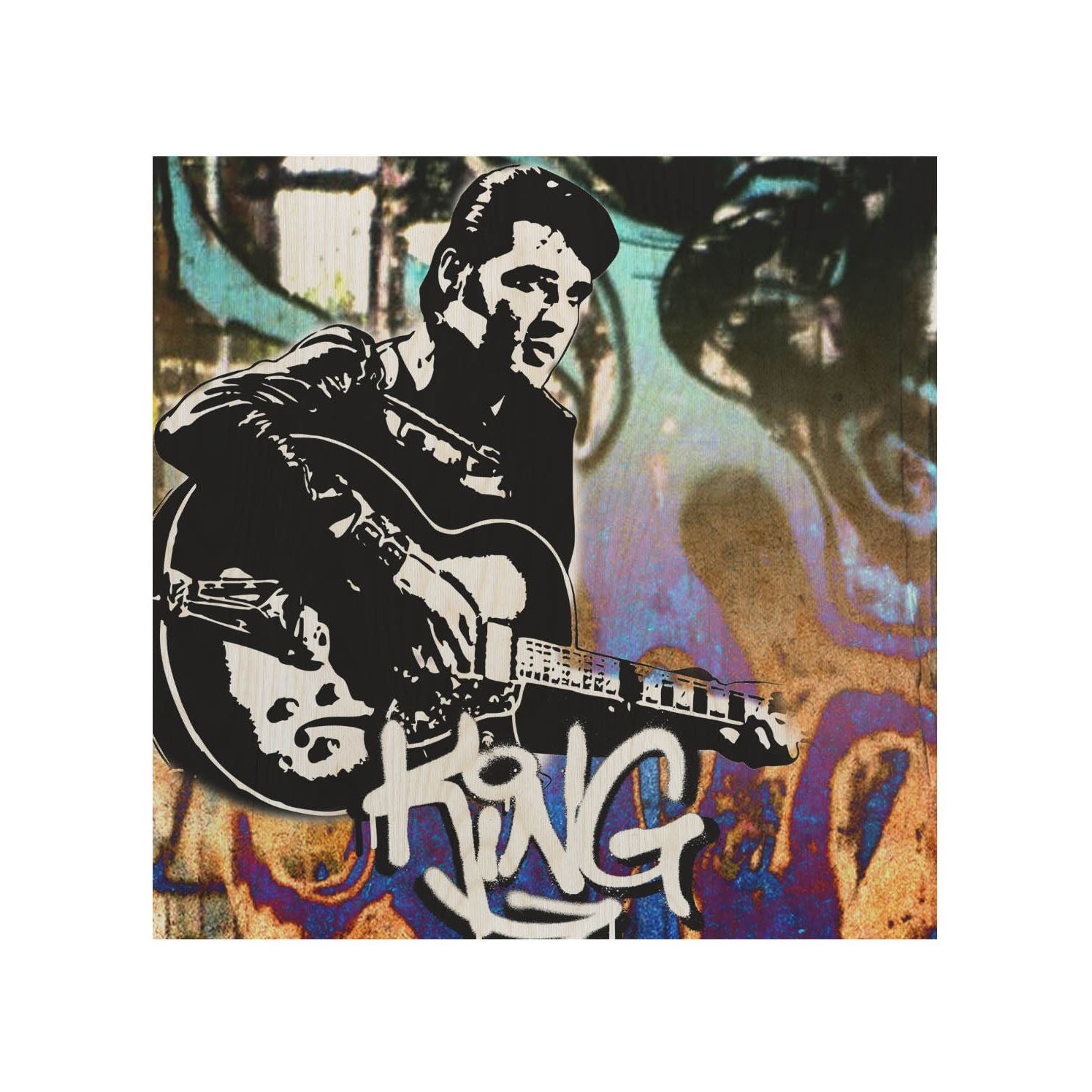 Dřevěný stolek King Elvis 30x40 CM