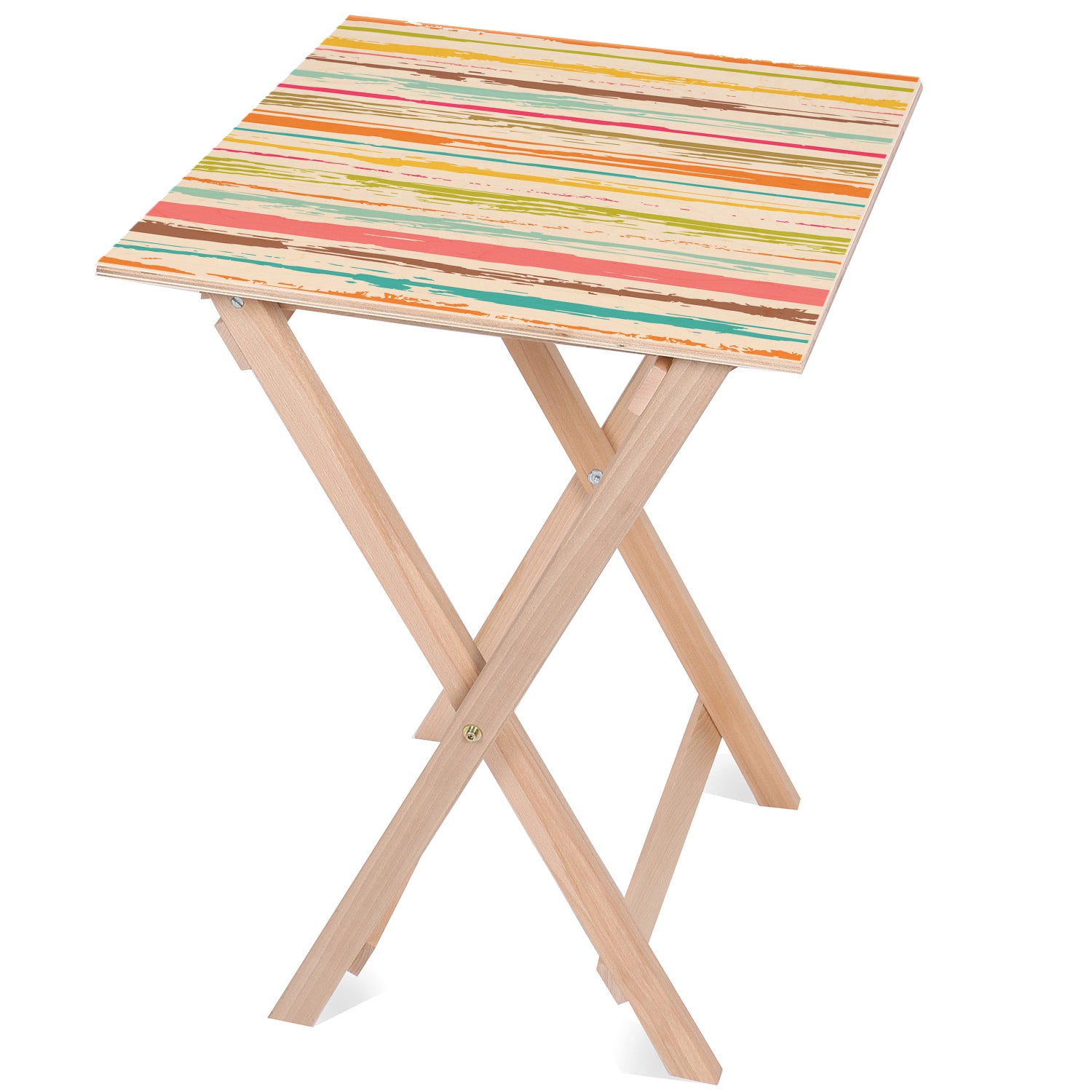 Wooden Table Colorful Stripes-30x40 CM