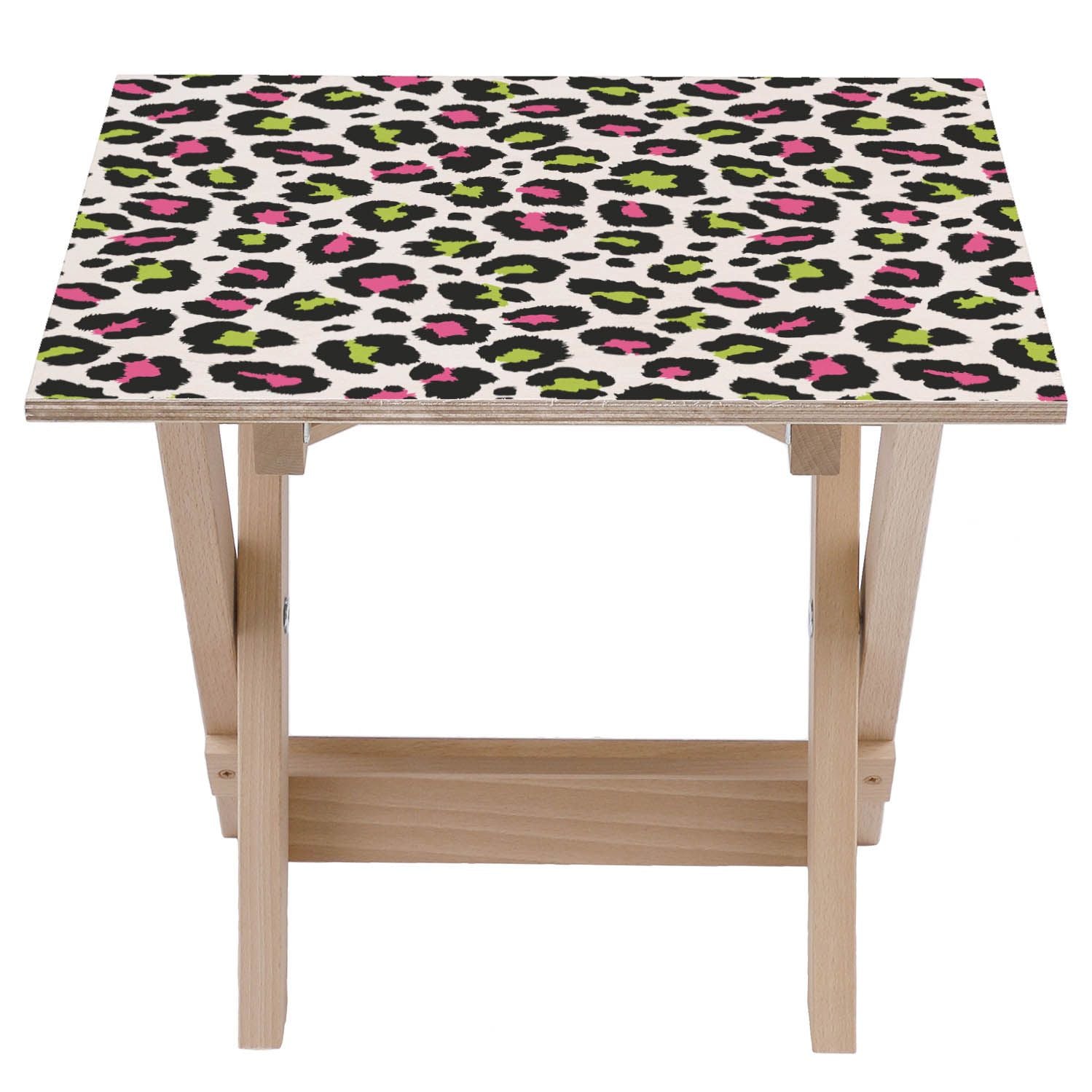Stolik drewniany Leopard Colourful-30x40 CM