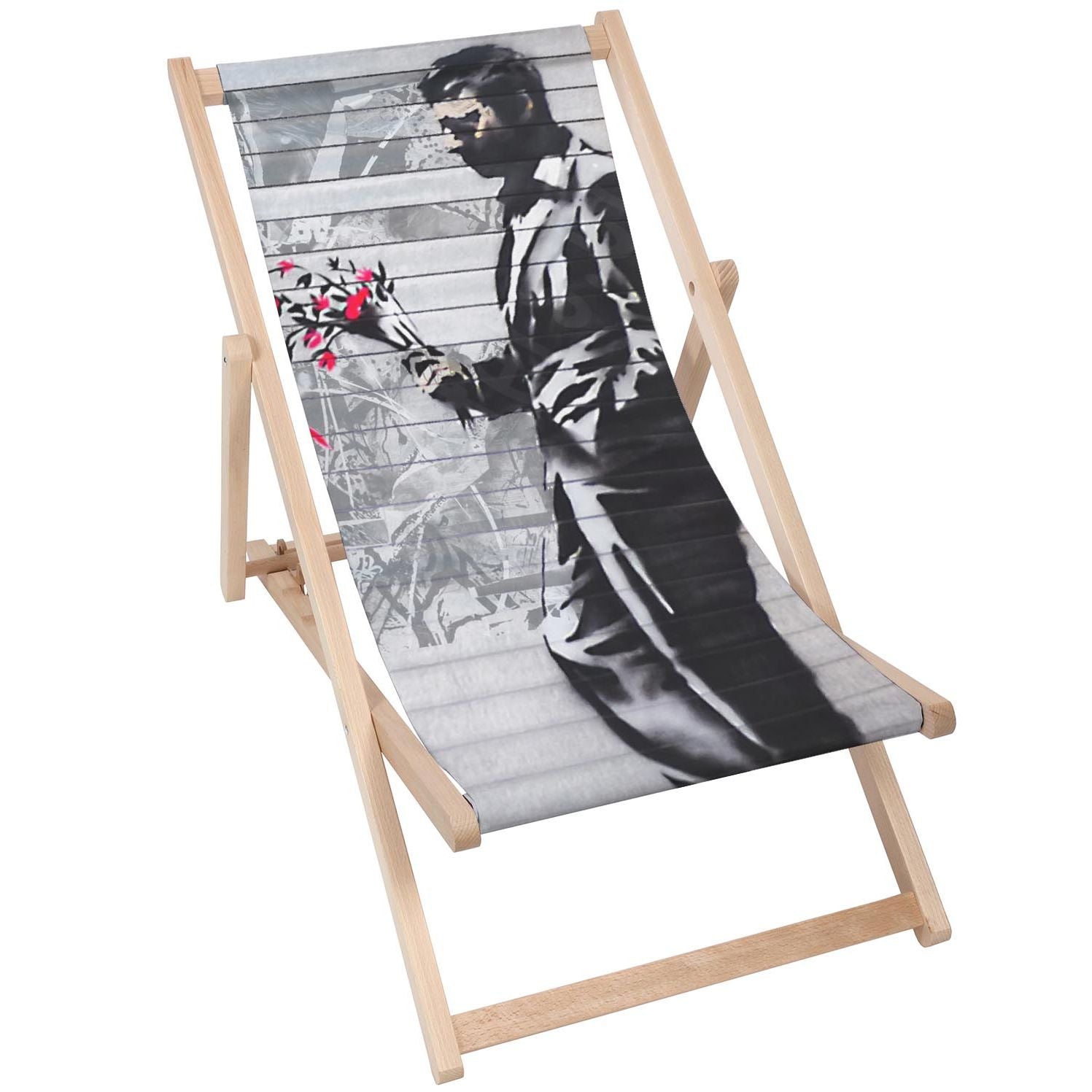 Dřevěný stolek Man With Flowers-30x40 CM