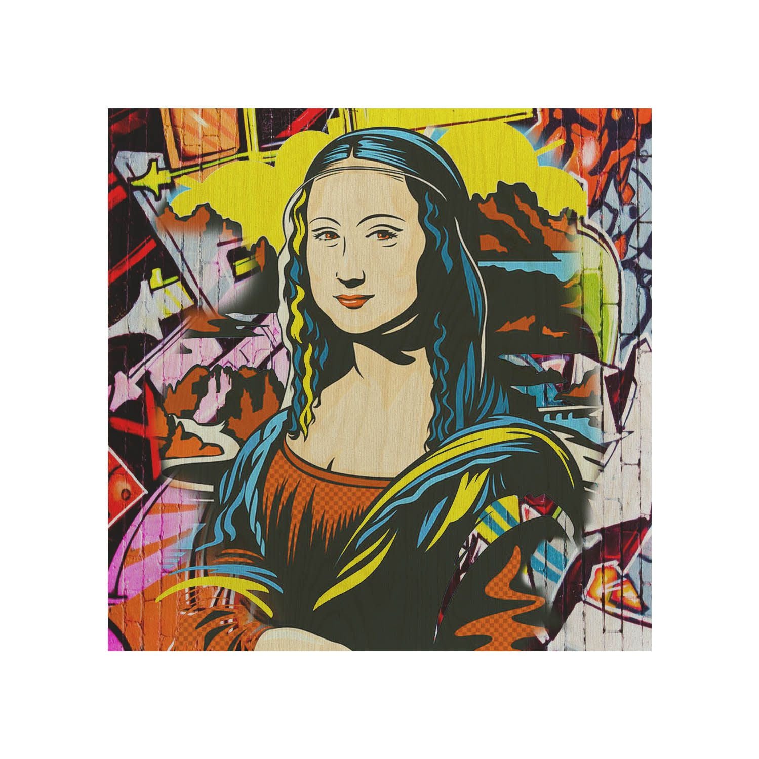 Stolik drewniany Mona Lisa Yellow