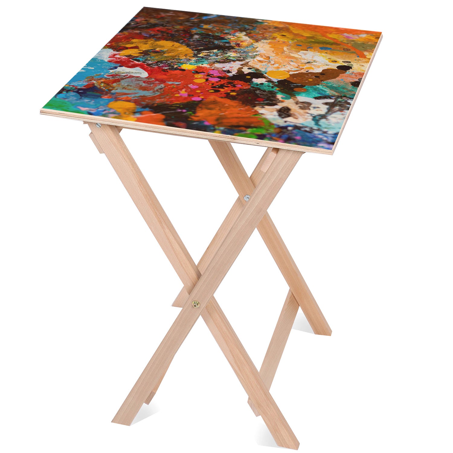 Dřevěný stolek Paint 50x50 CM
