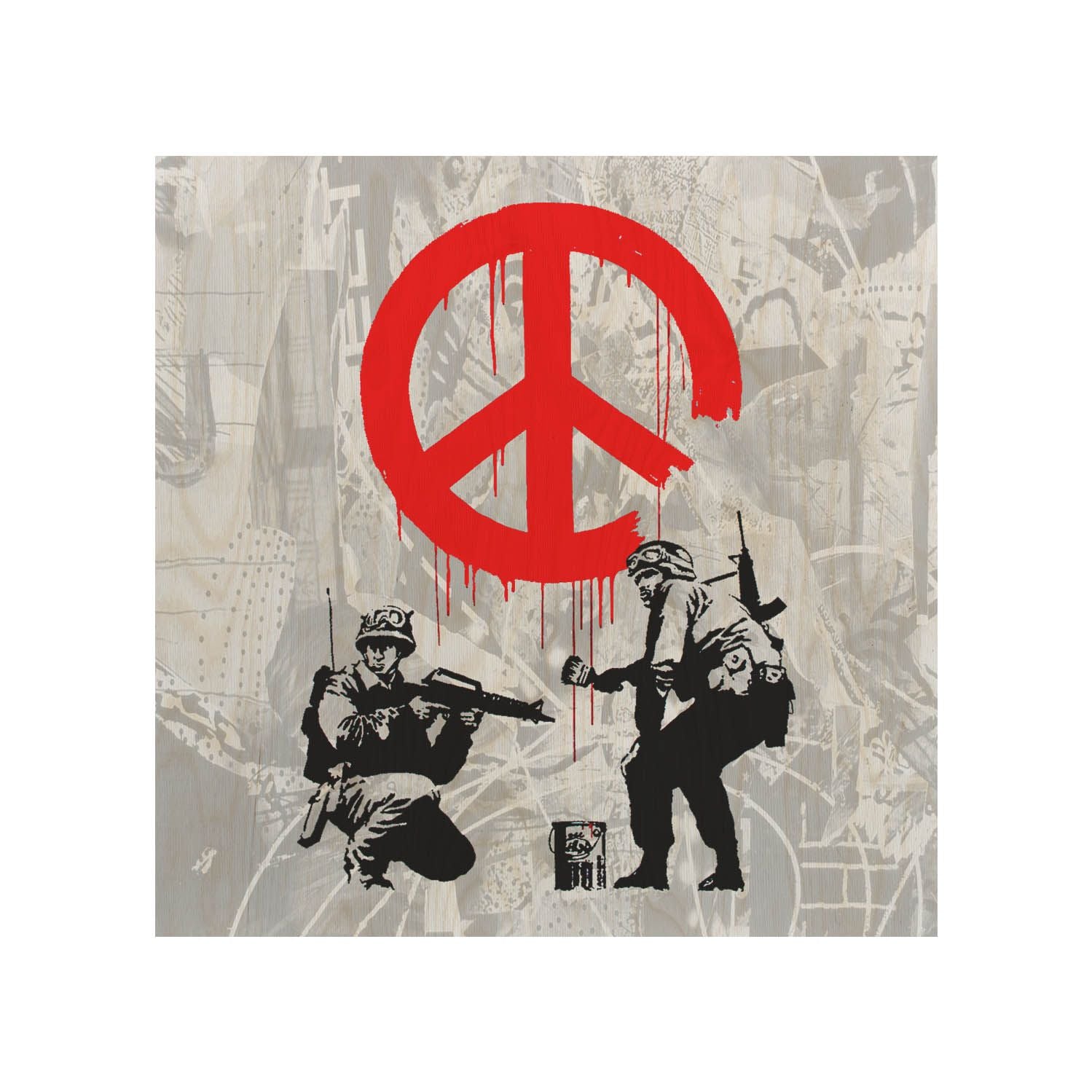 Stolik drewniany Peace Soldiers-50x50 CM