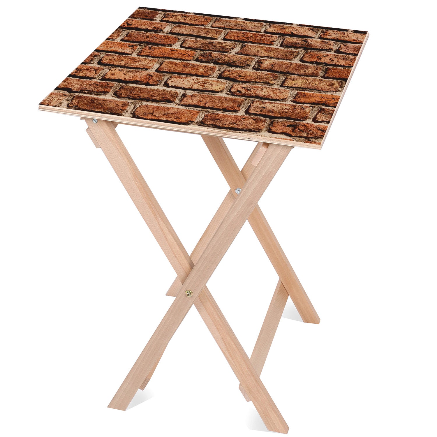 Stolik drewniany Red Brick-50x50 CM