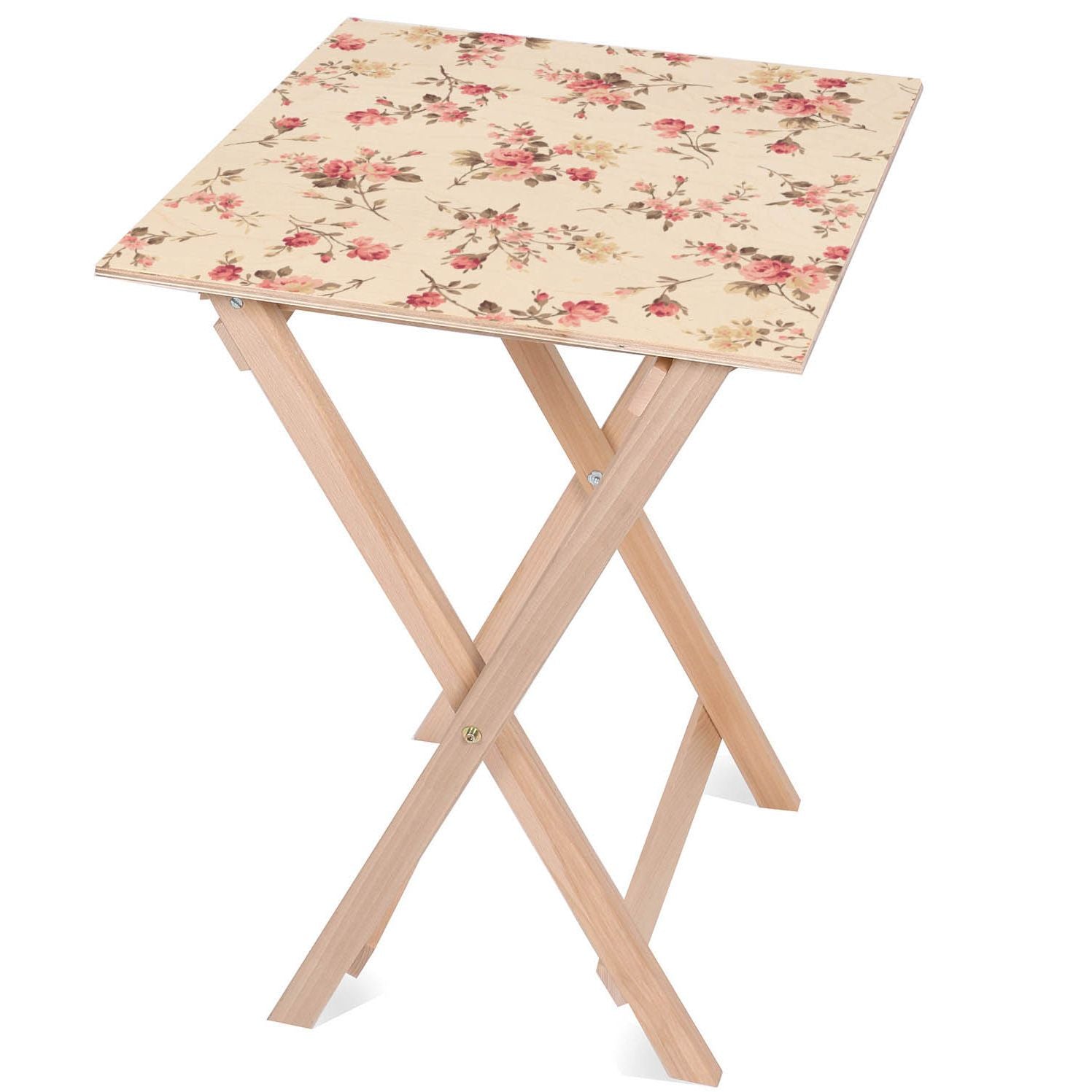 Holztisch Romantische Blumen