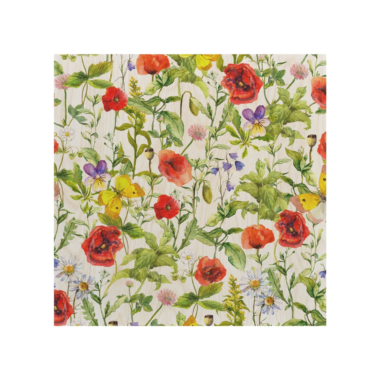 Stolik drewniany Summer Flowers Poppies-50x50 CM