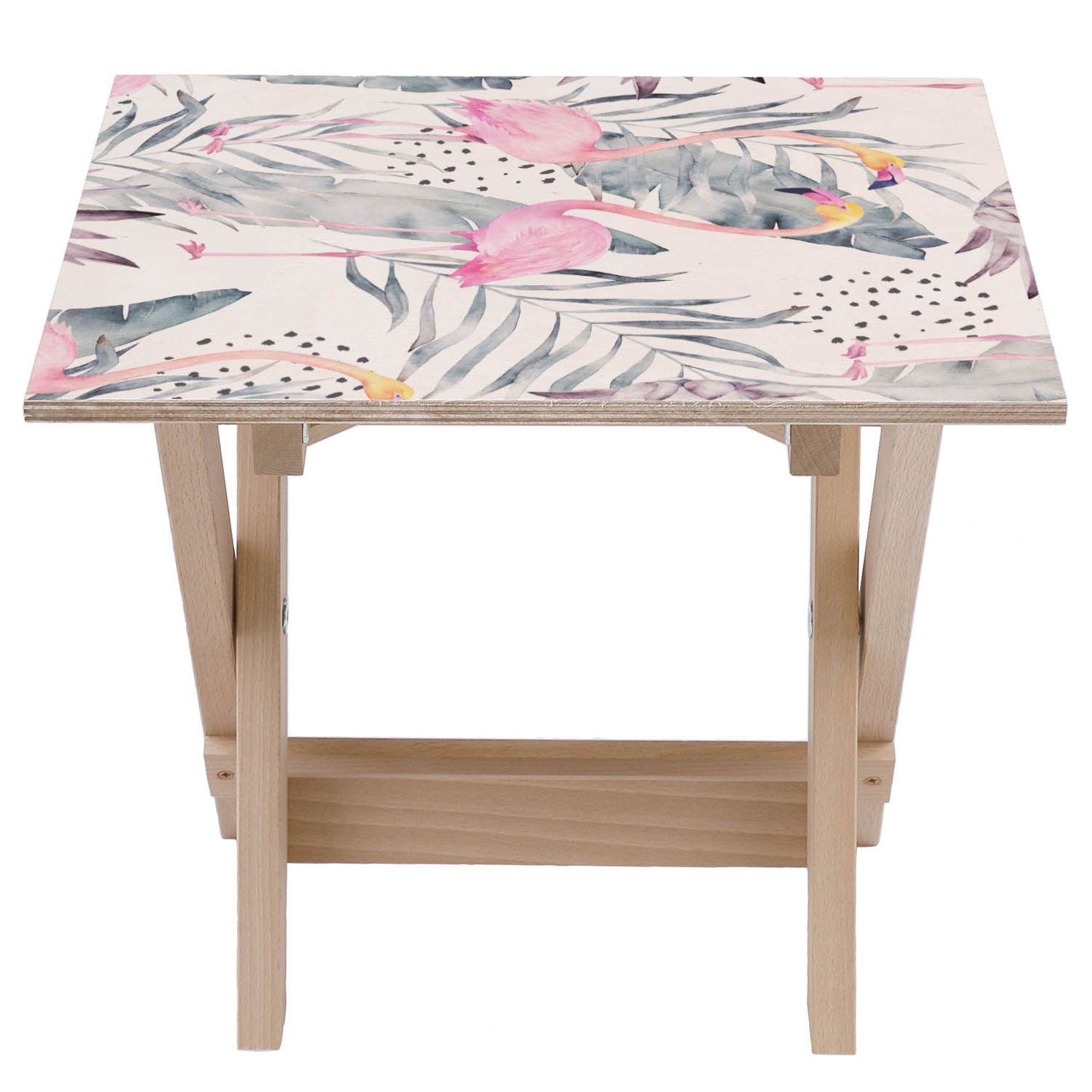 Drevený stolík Tropical Flamingo-50x50 CM