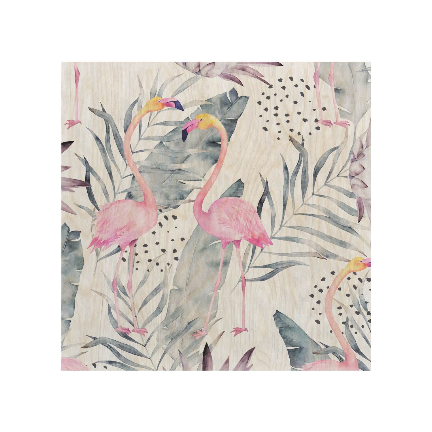 Dřevěný stolek Tropical Flamingo