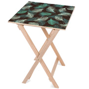 Wooden Table Turquoise Feathers-30x40 CM