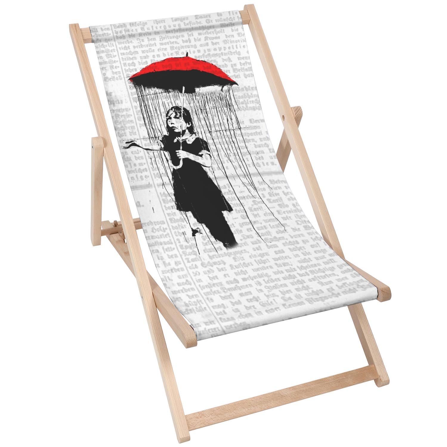 Dřevěný stolek Umbrella Girl-50x50 CM
