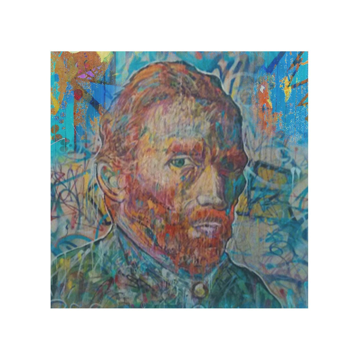 Stolik drewniany Van Gogh Blue-30x40 CM
