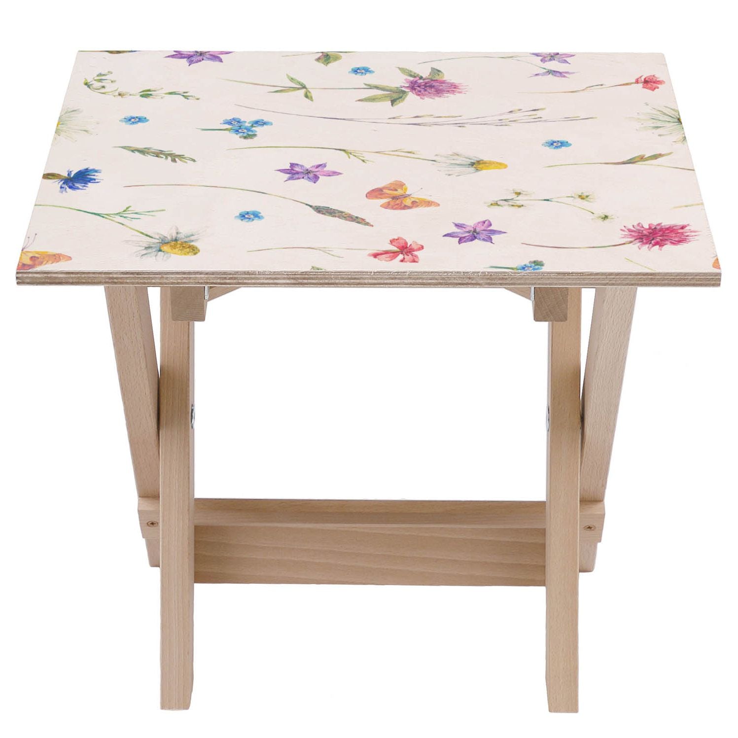 Wooden Table Watercolor Wild Flowers-30x40 CM