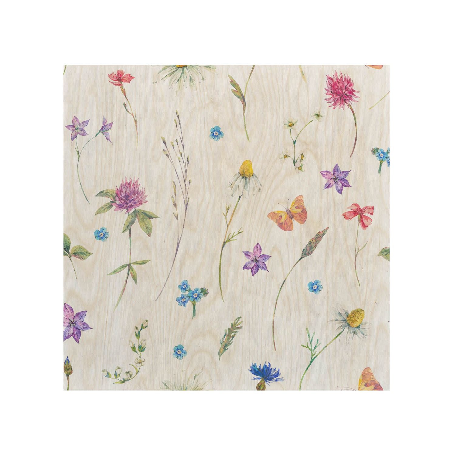 Stolik drewniany Watercolor Wild Flowers