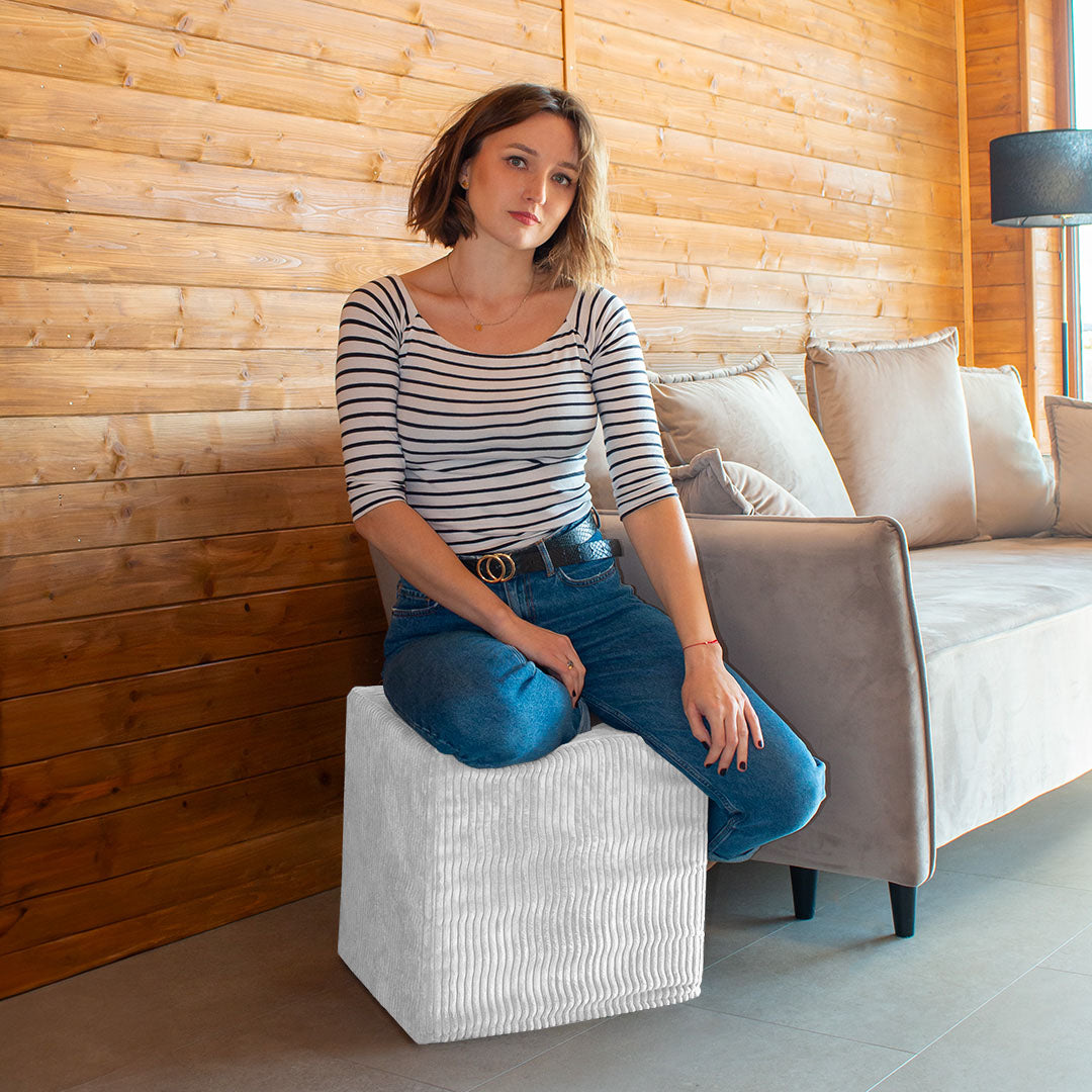 Qubik Storm Gray Pouf-50x50 CM