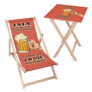 Deck Chair and Table Set Dad's Relaxation Zone