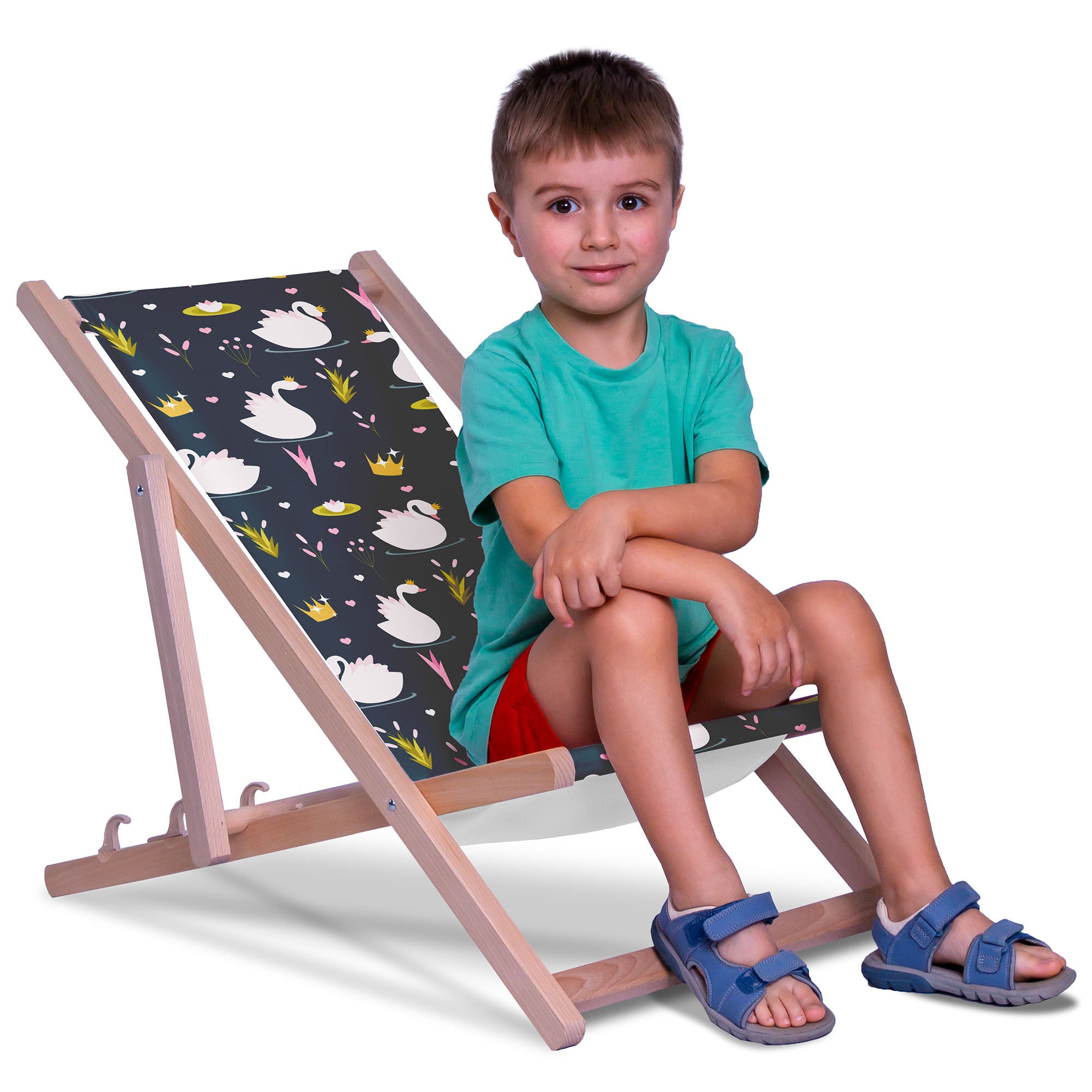 Wooden deck chair Swan Lake