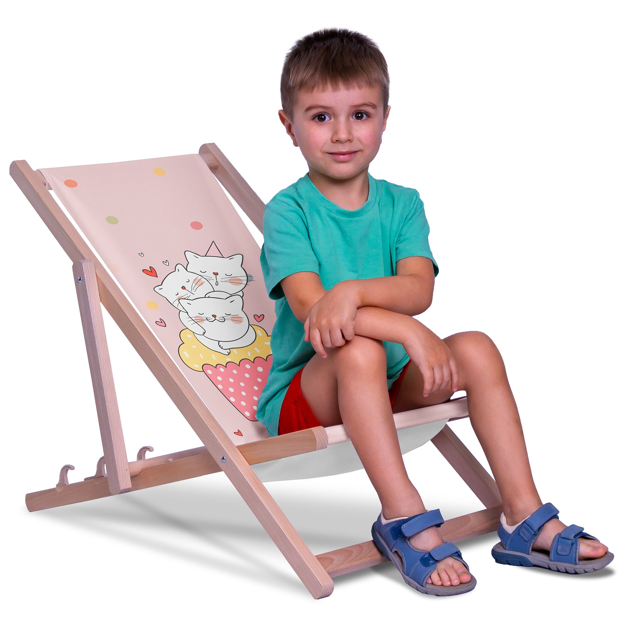 Sweet Cats Wooden Deck Chair