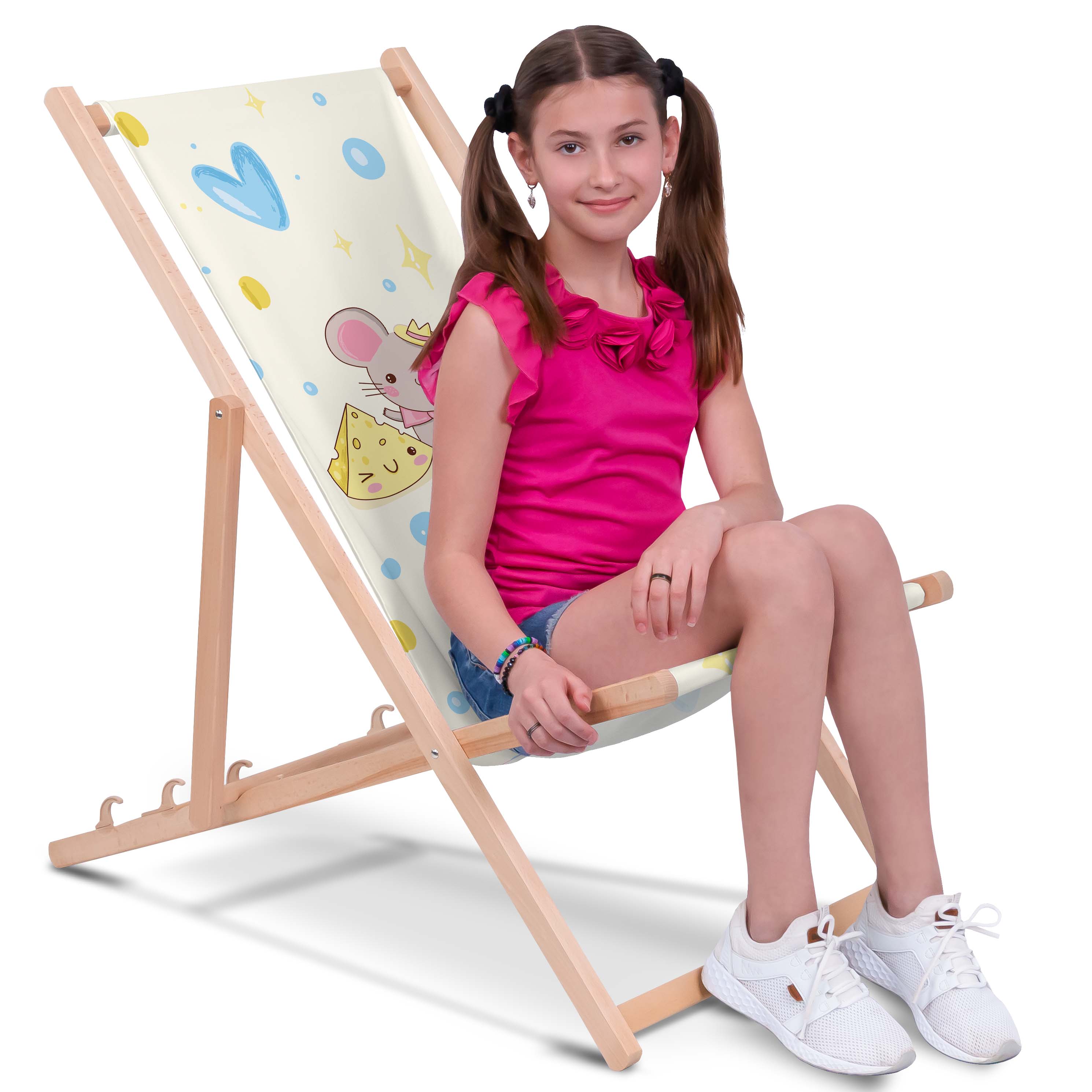 Sweet Mouse Wooden Deck Chair