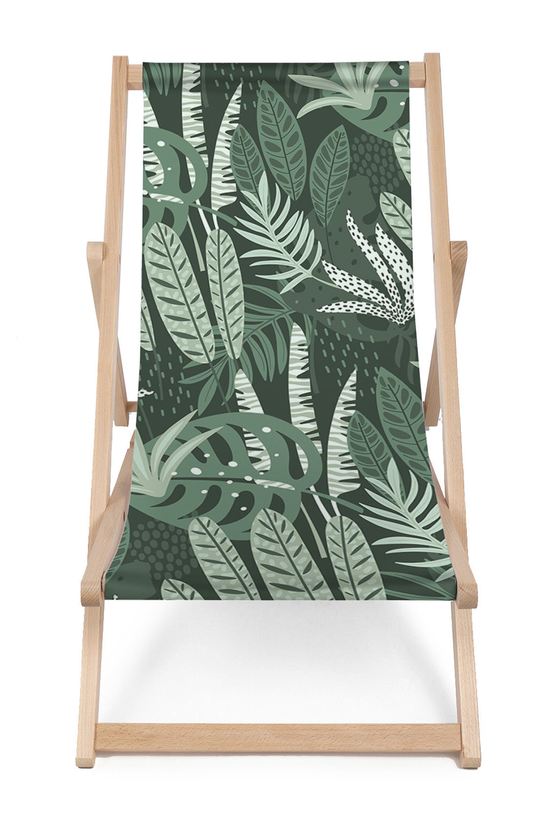 Wooden Deck Chair Tropical Green Jungle