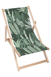 Wooden Deck Chair Tropical Green Jungle