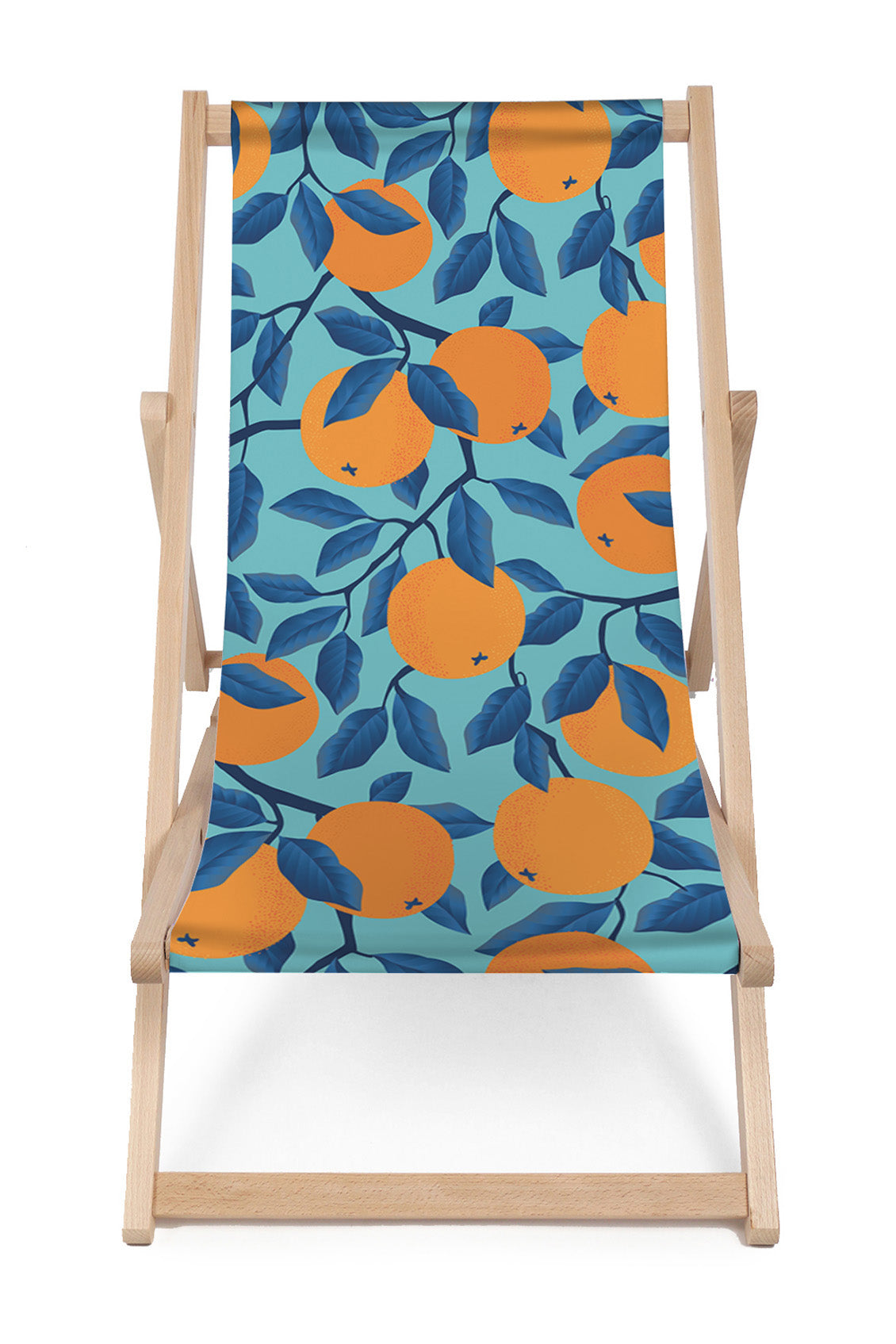 Wooden Deck Chair Tropical Oranges