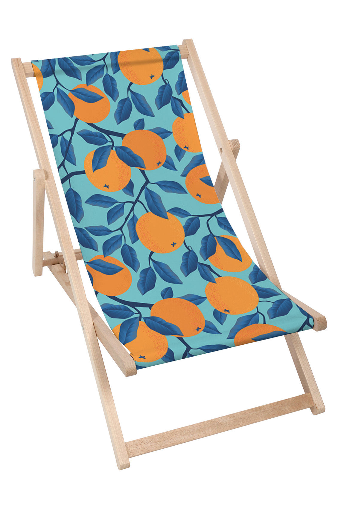 Wooden Deck Chair Tropical Oranges