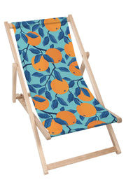 Wooden Deck Chair Tropical Oranges