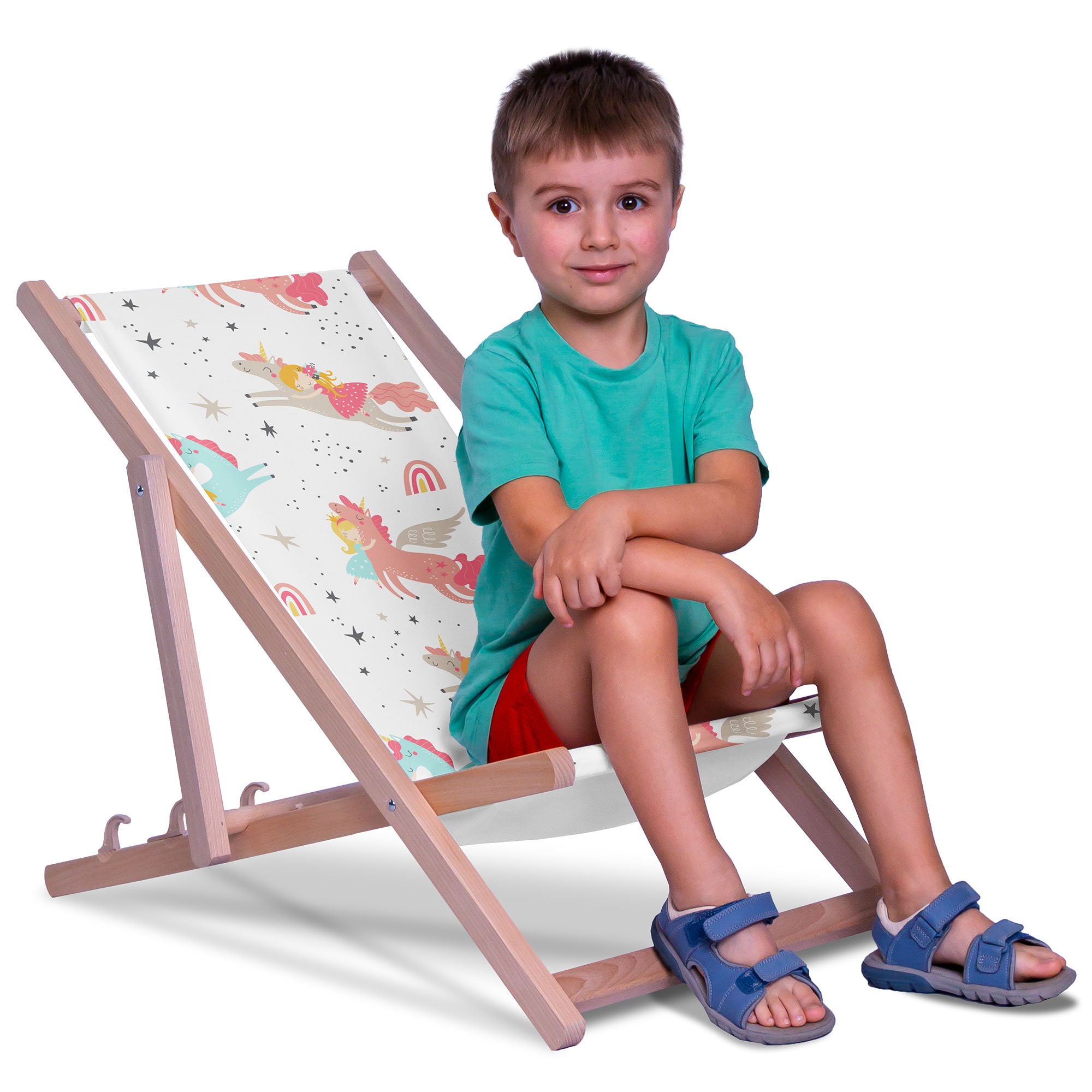 Wooden Deck Chair Unicorn Princess