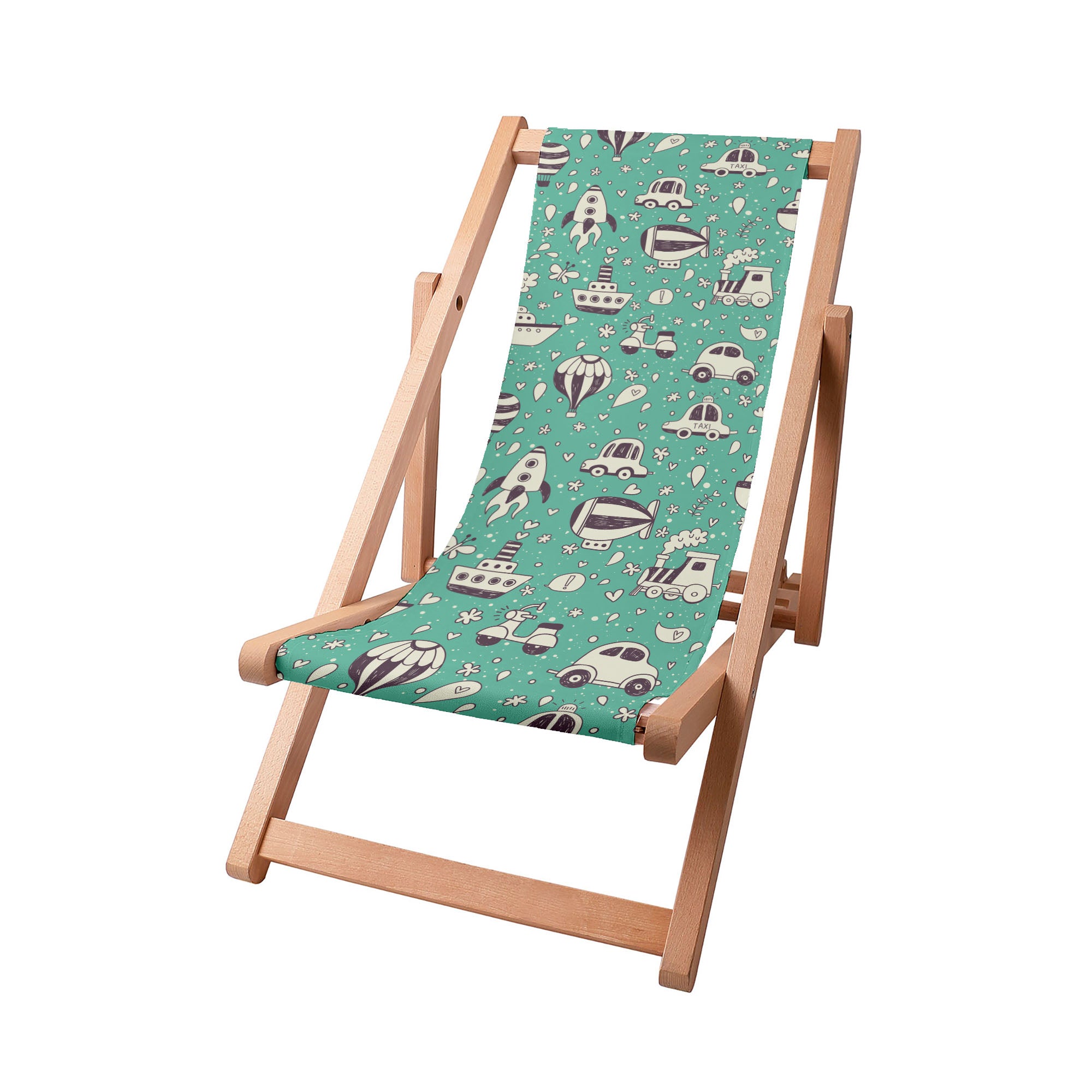 Wooden Deck Chair Vintage Car-S